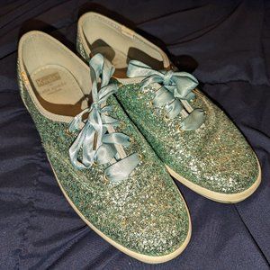 Keds x Kate Spade New York Glitter Sneakers - Light Blue sz 7.5